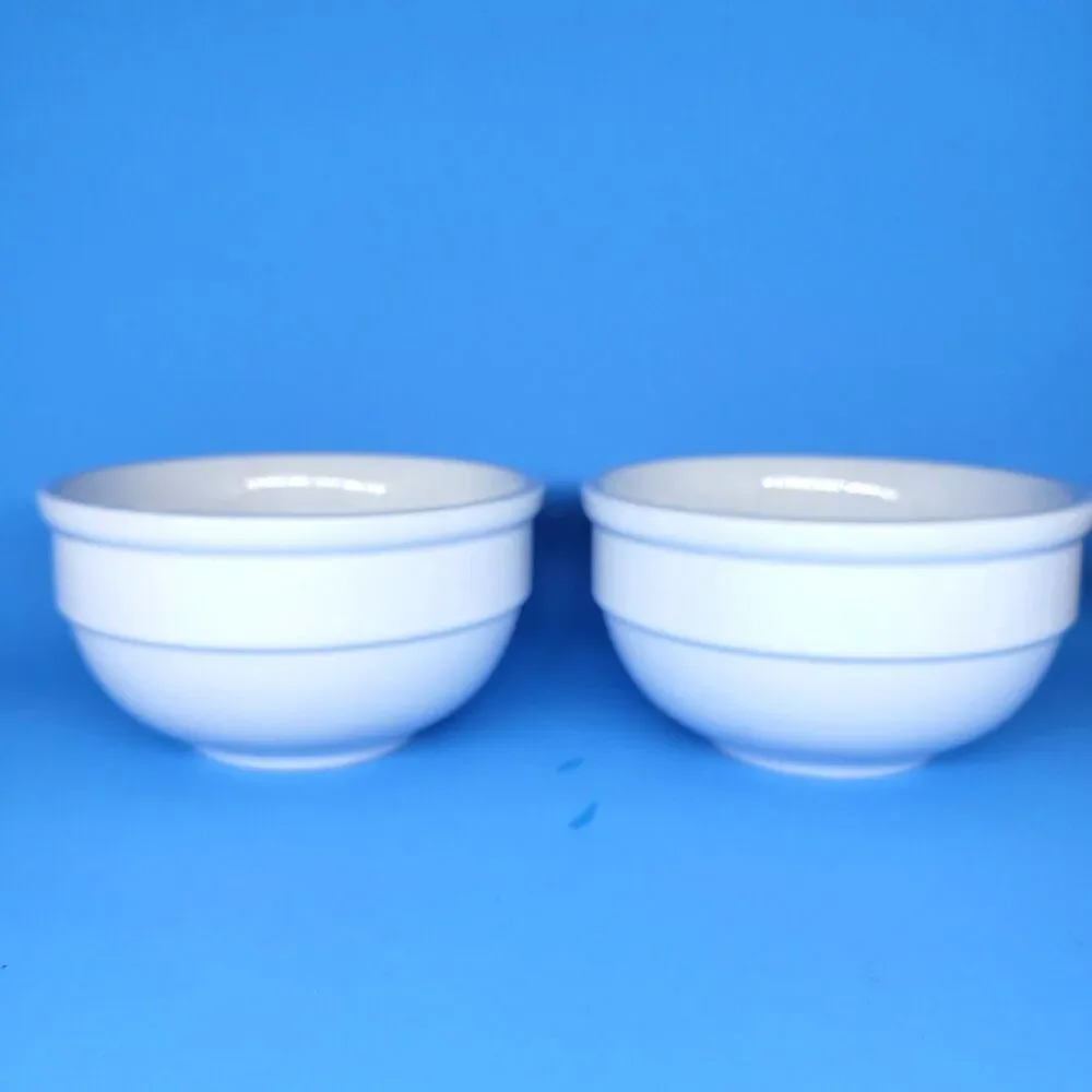 Williams Sonoma Set Of 2 White Stackable 5 7/8